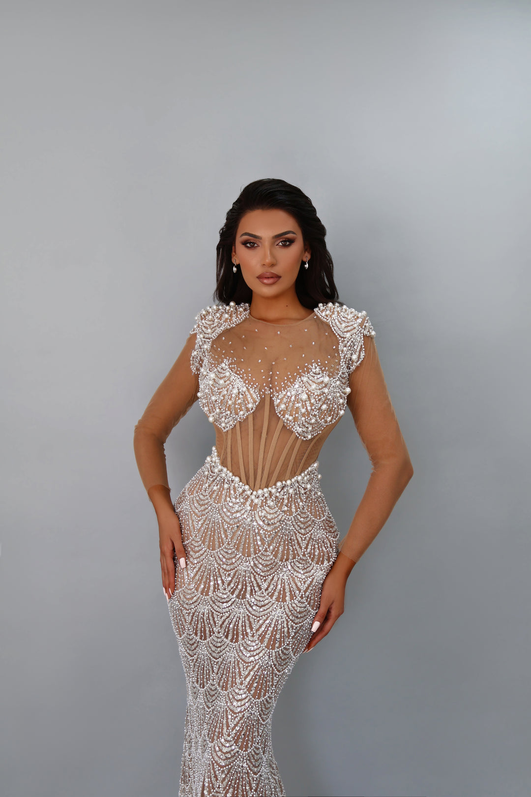 Daria gown with pearls