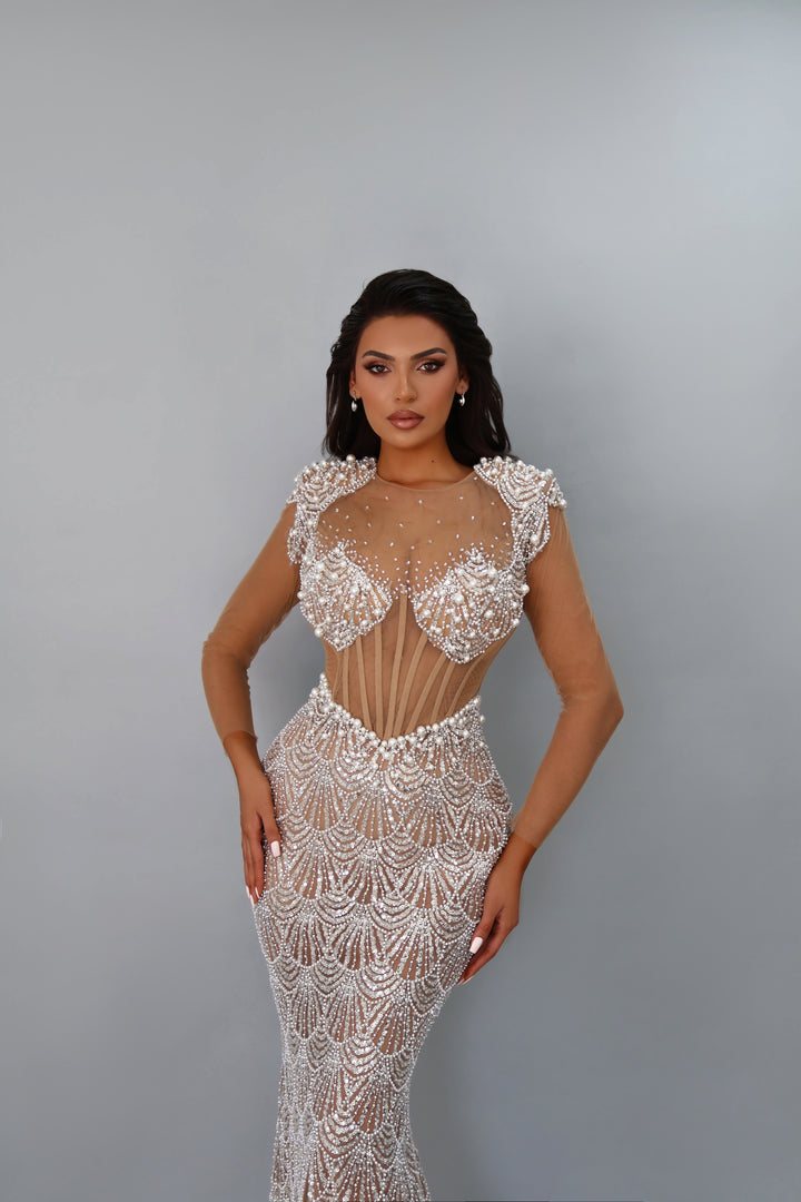 Daria gown with pearls