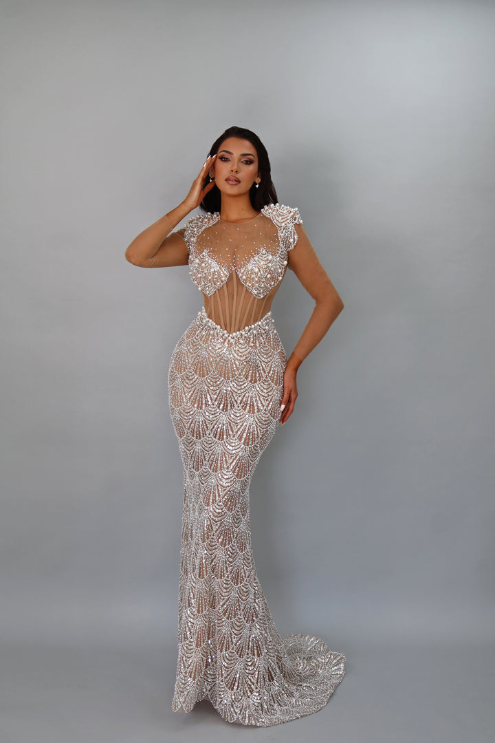 Daria gown with pearls