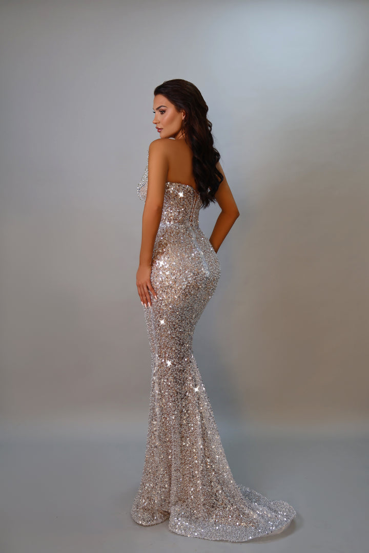 Eloise gown with crystal and beads