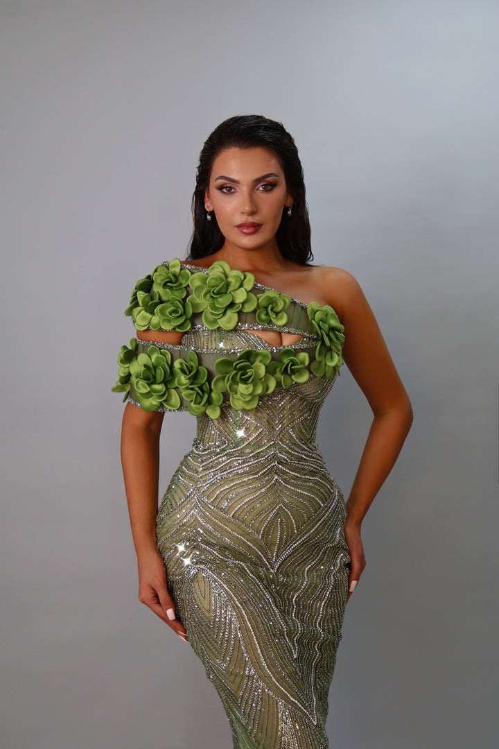 Arum 3D Floral Gown