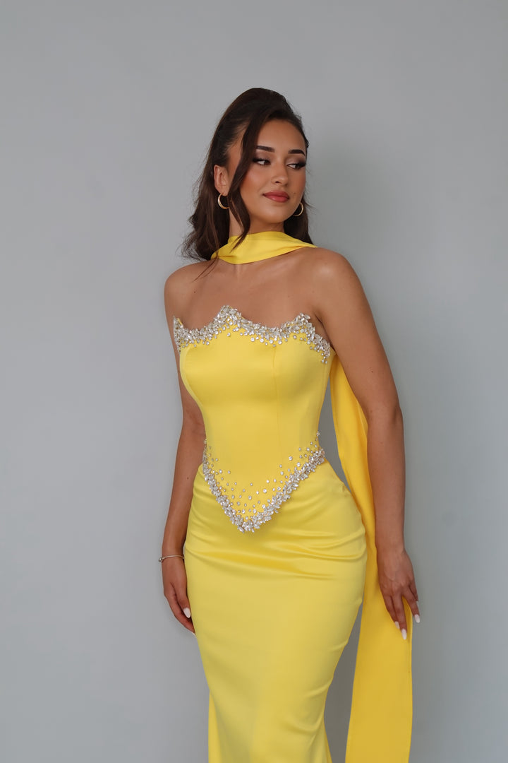 Golden Hour Crystal Gown
