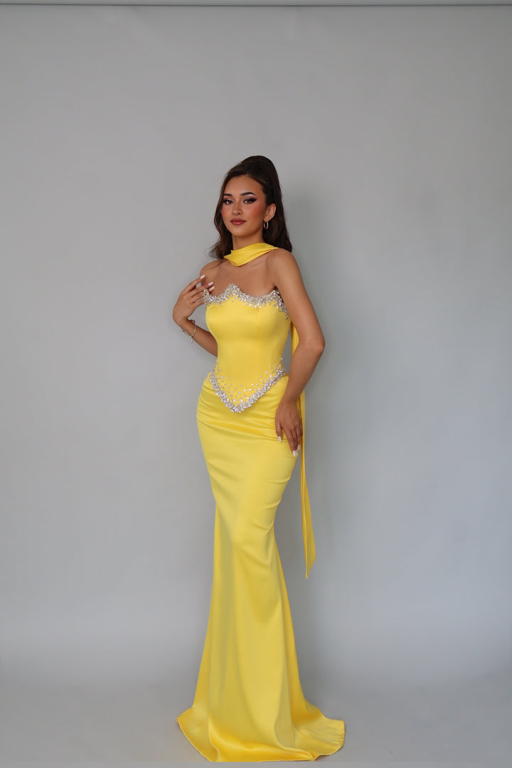 Golden Hour Crystal Gown
